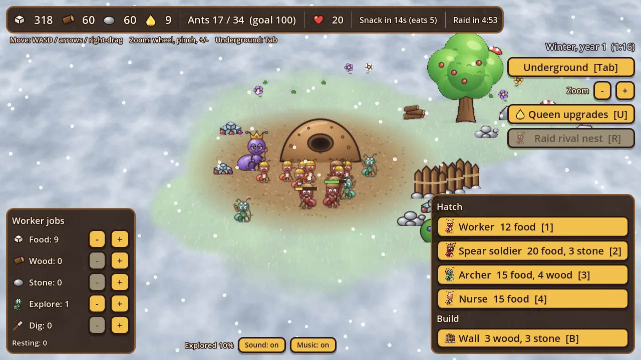 The colony in winter